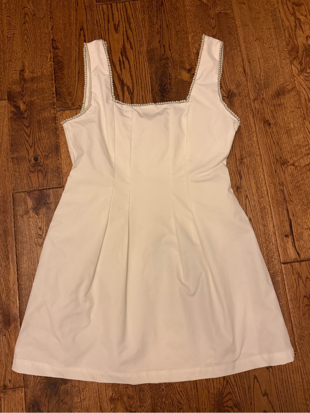 Lulu's Women's Pure Hearted Pearl Square Neck Dress White Size L great condition - Picture 2 of 7